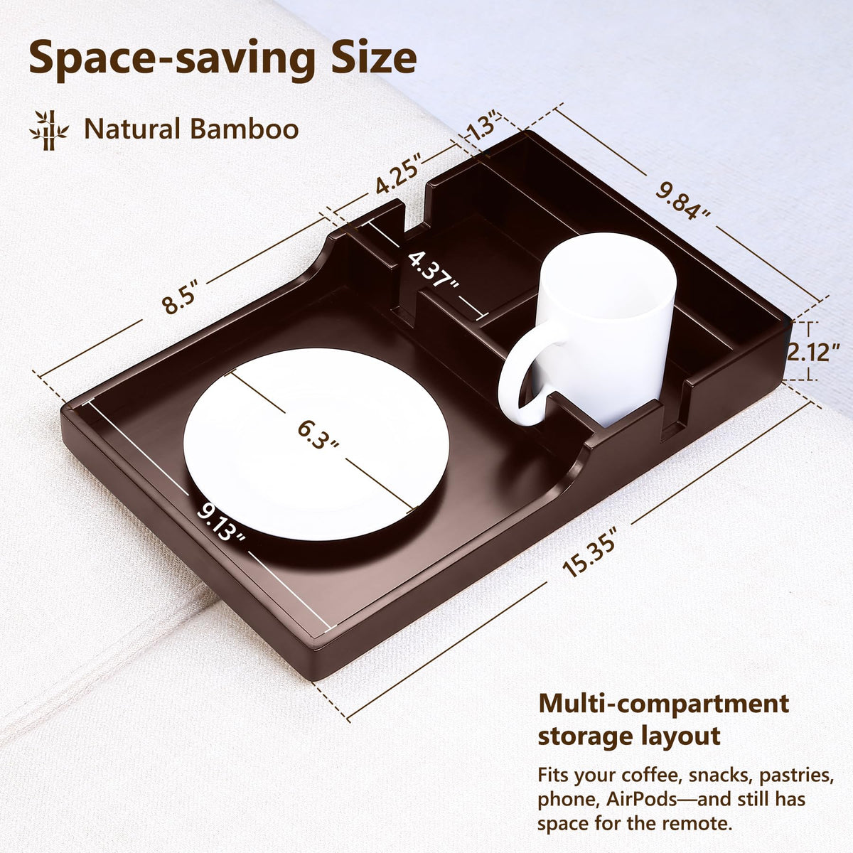 Acanacle fold-flat tray placed on a bed or ottoman for quick meals.