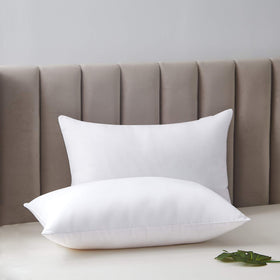 Acanva bed pillow with 3D down-alternative fill for fluffy support.