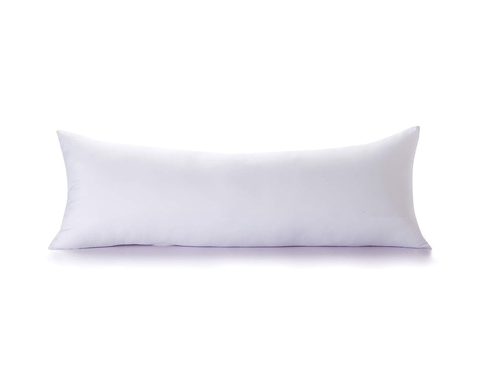 Acanva fluffy bed pillow insert in white, 20x60, ideal for side sleepers’ comfort.