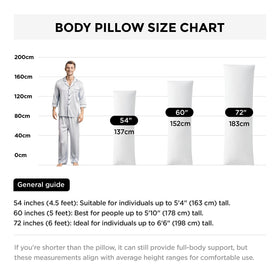 Acanva full-body support pillow insert showing neck and shoulders alignment
