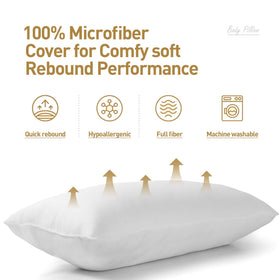 Acanva microfiber-filled pillow insert with breathable cover detail