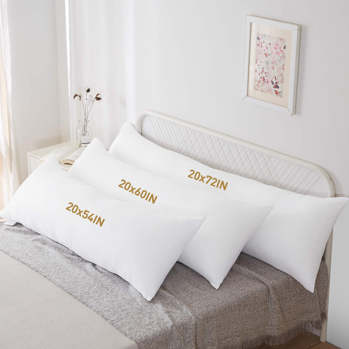 Acanva reading and nursing use pillow insert in bed setup