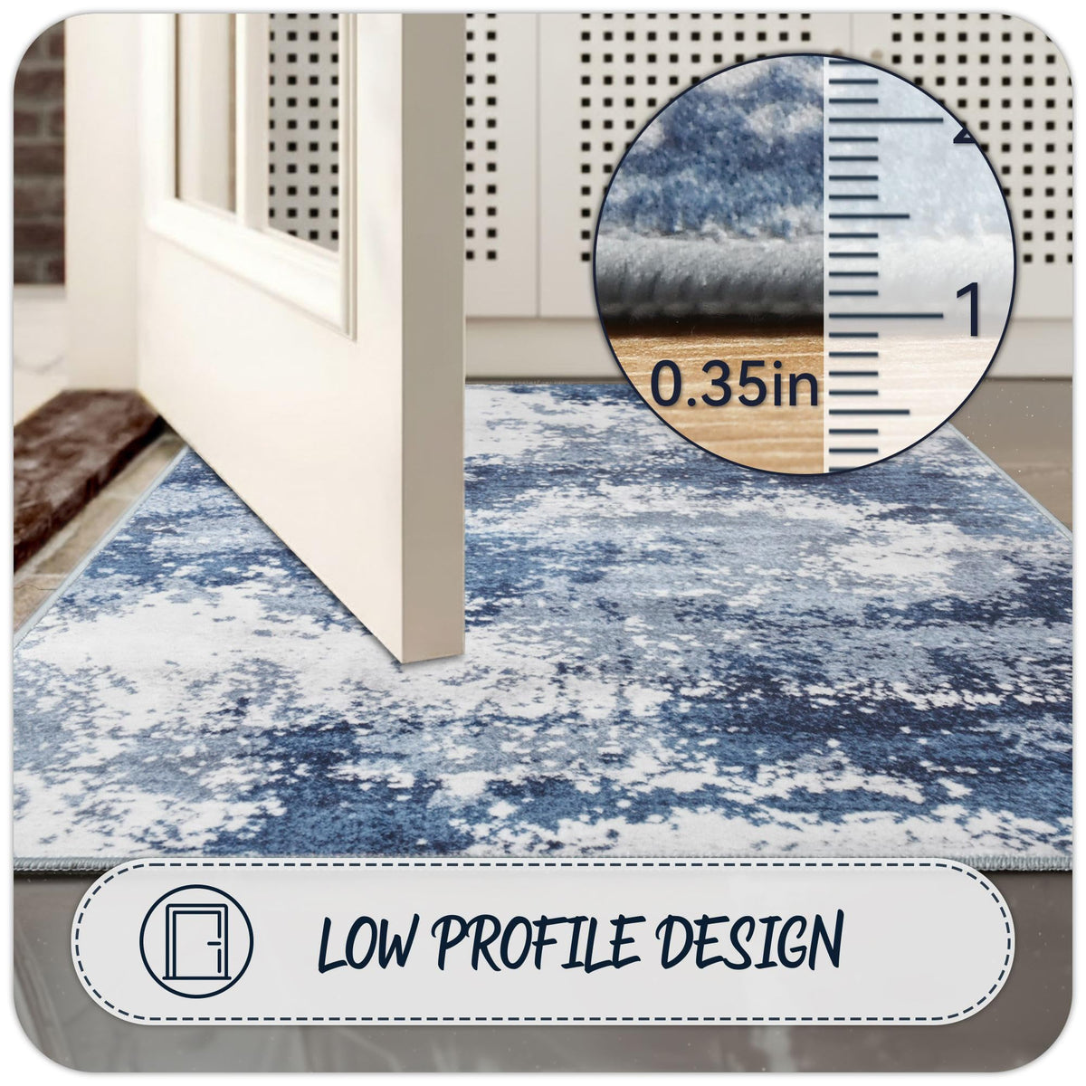 Acapet blue rug runner non-slip back and durable support.