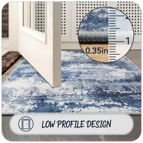 Acapet blue rug runner non-slip back and durable support.