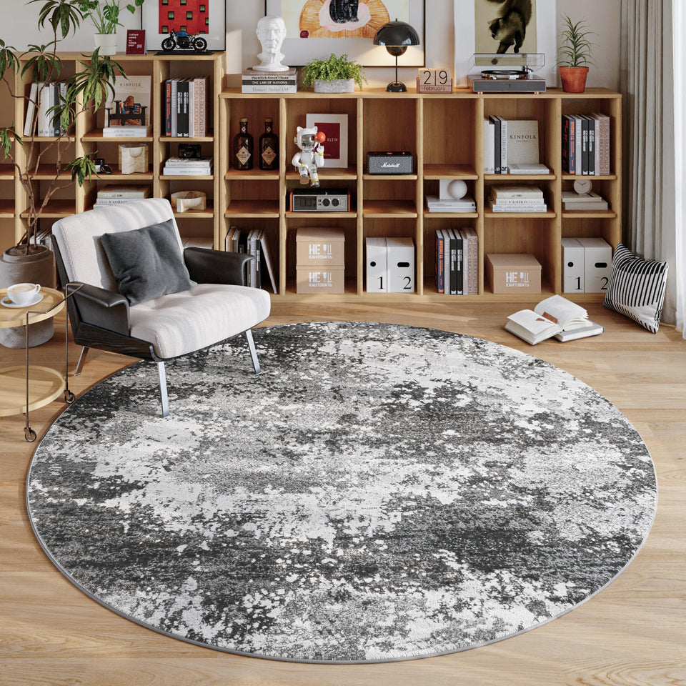 Acapet round rug 4ft with soft-pile texture for cozy underfoot in living areas.