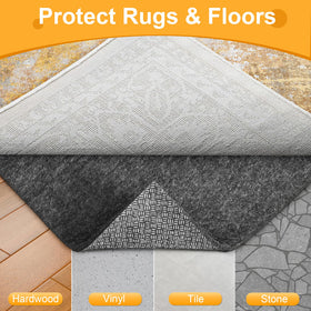 Acapet rug pad in a busy living room keeps rugs in place