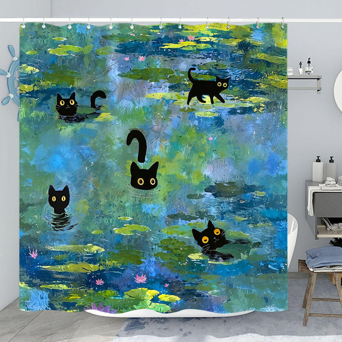 Accnicc 72x72 inch curtain fits most standard tubs and showers.