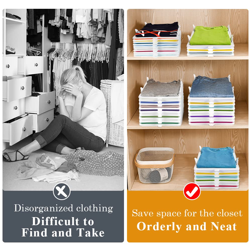 Accenter clothes storage tray showcases 4-slot stability keeping tops neatly separated.