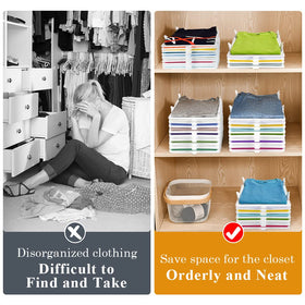 Accenter clothes storage tray showcases 4-slot stability keeping tops neatly separated.