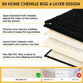 ACCUMTEK absorbent bath mat traps moisture to keep floors tidy.