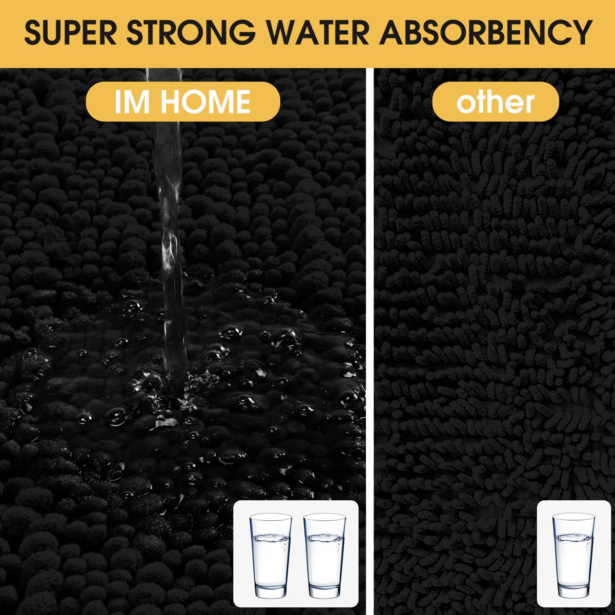 ACCUMTEK premium chenille fabric mat with high-density plushness and lasting durability.