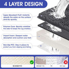 ACCUMTEK striped grey top surface absorbs moisture quickly