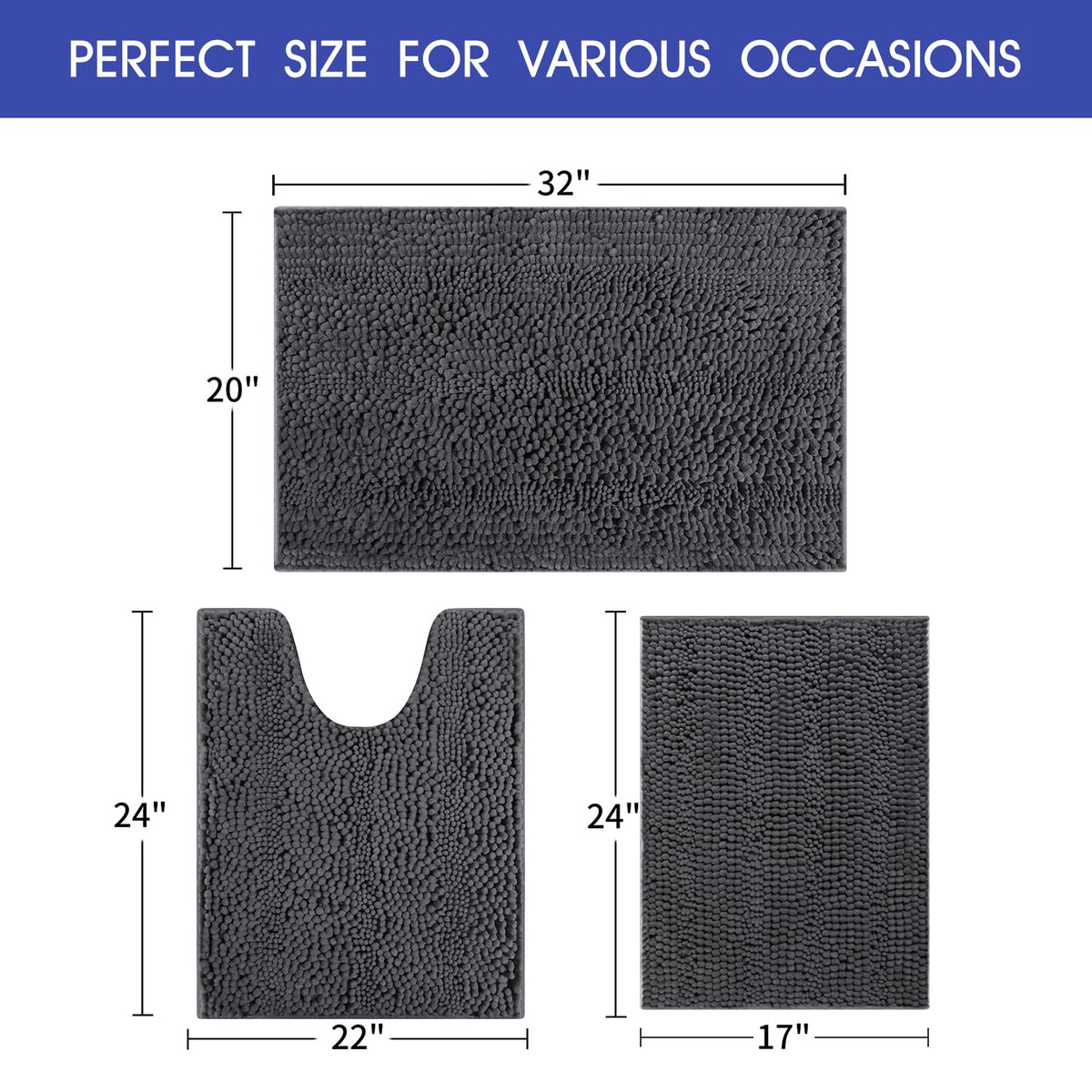 ACCUMTEK striped grey backing keeps mats in place on tile