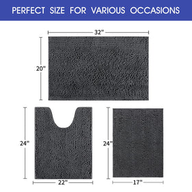 ACCUMTEK striped grey backing keeps mats in place on tile