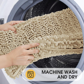 ACCUMTEK thick plush pile absorbs moisture quickly after shower