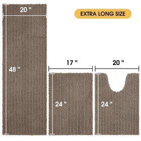 ACCUMTEK U-Shape Contoured Taupe Rug 22x24 with non-slip support beside sink.