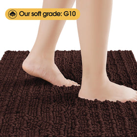 ACCUMTEK chenille fabric texture feels ultra plush under bare feet.