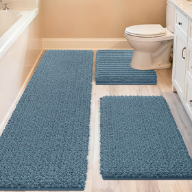 ACCUMTEK Upgrade Extra Large Bath Rug in hazy blue offers cloud-soft comfort for bare feet.