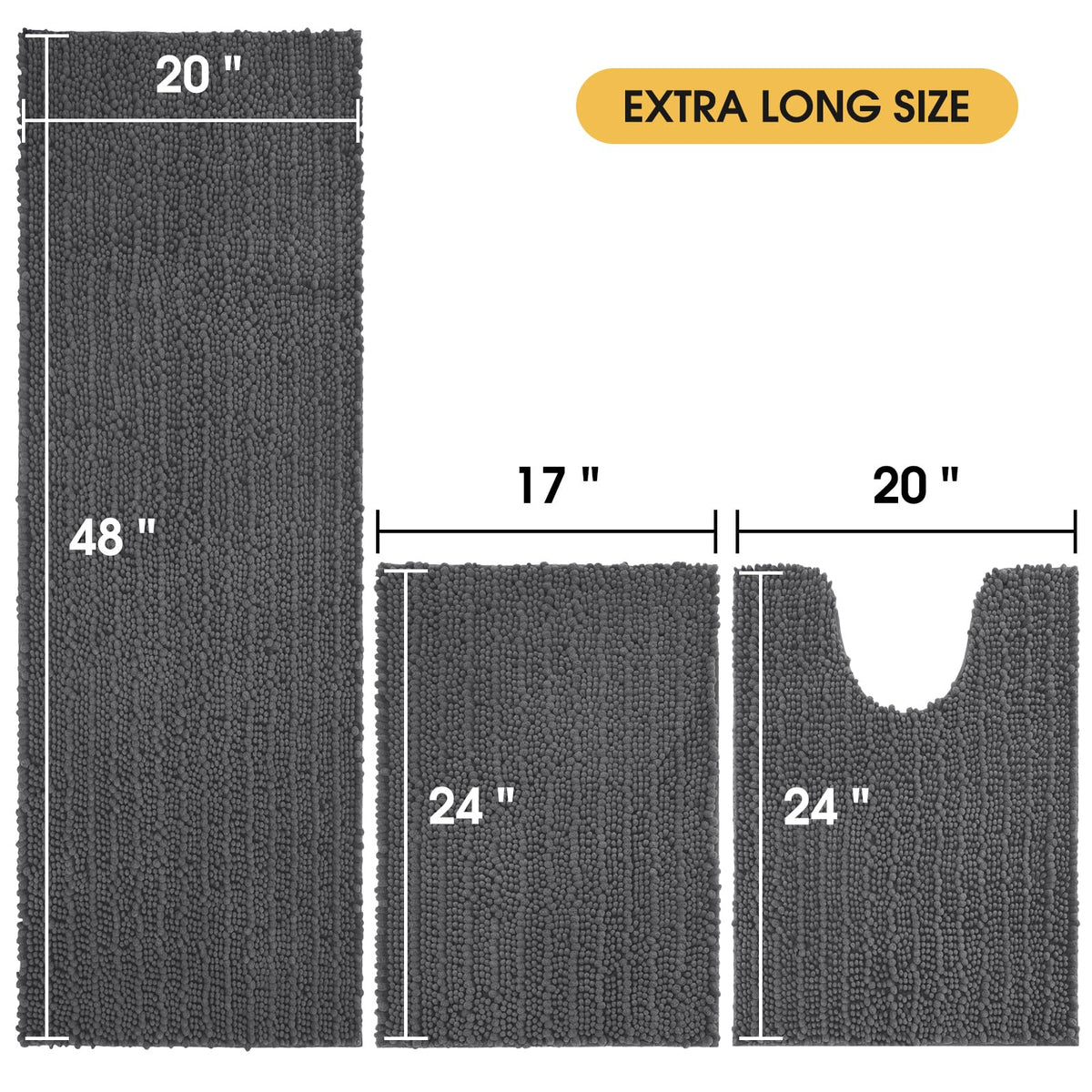 ACCUMTEK U-shape contoured rug 22x24 preventing crowding at sink