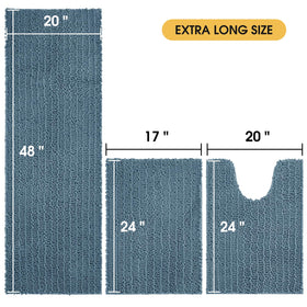 ACCUMTEK Upgrade Non-Slip Backing keeps rugs secure on smooth bathroom floors.