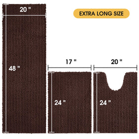 ACCUMTEK U-shape contoured bath mat offers secure, non-slip edge for safe footing.