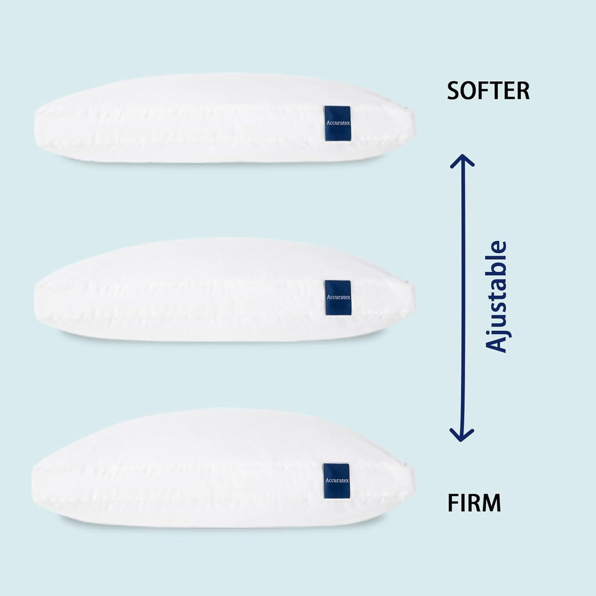 ACCURATEX Hybrid Pillow removable cotton cover for easy care.