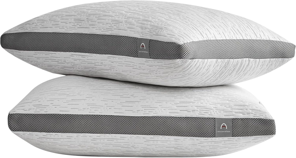 ACCURATEX queen pillow set viewed together with geometric stitching and balanced support