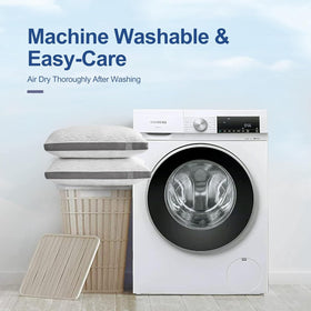 ACCURATEX pillow shell care label and machine-washable design