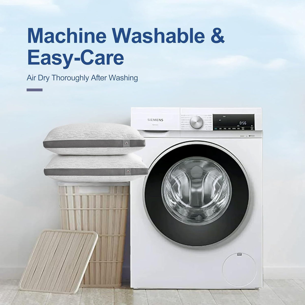 ACCURATEX pillow shell care label and machine-washable design