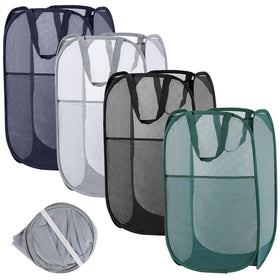 acDesign pop-up laundry basket folded flat for compact storage