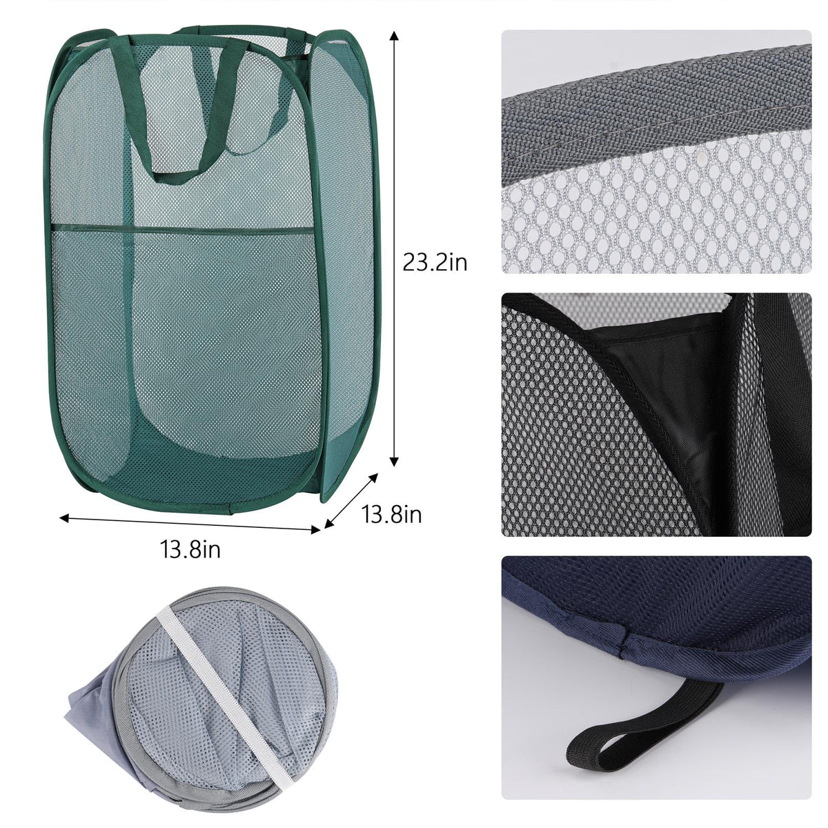 acDesign pop-up laundry basket with breathable mesh design