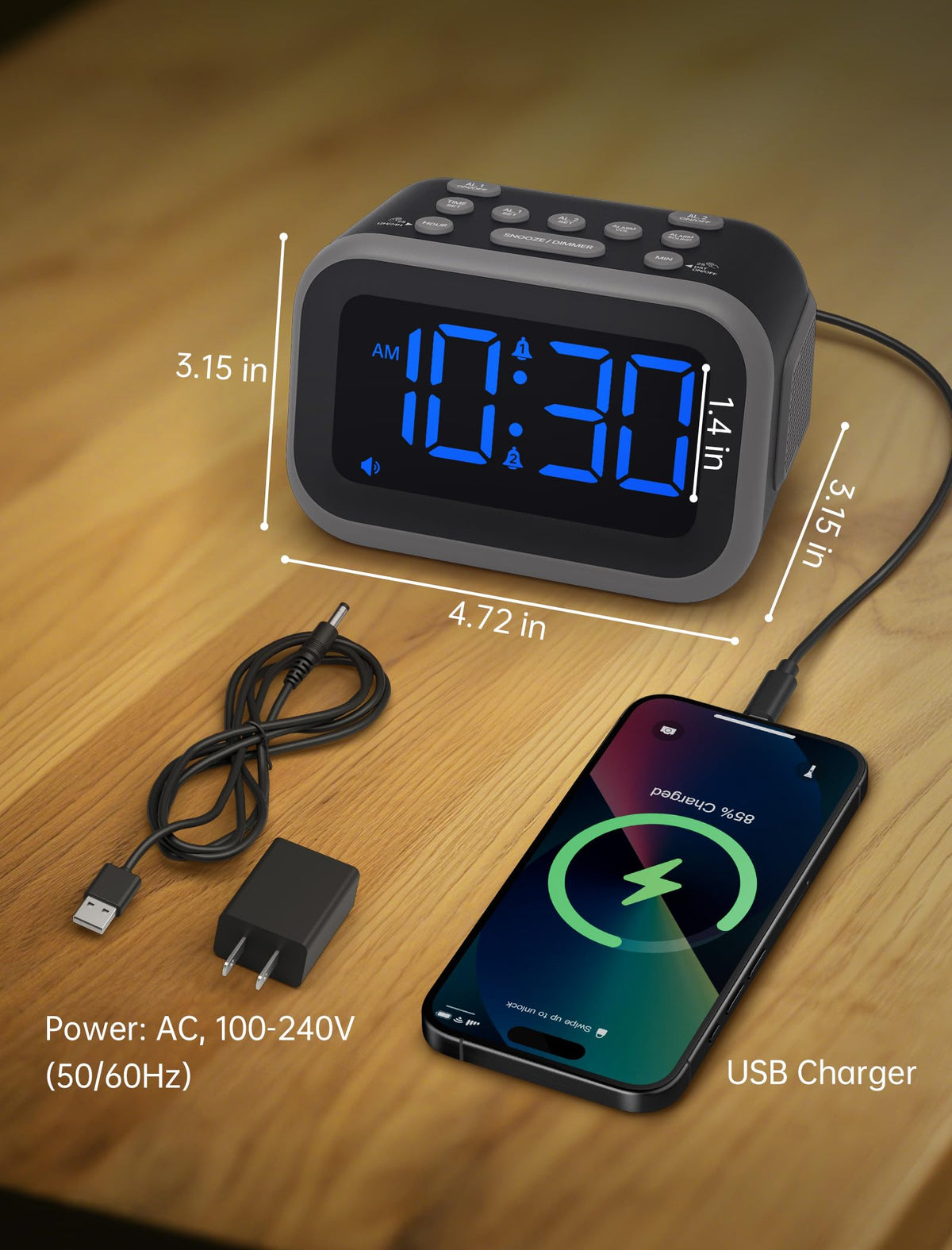 Acedeck built-in USB port for overnight device charging.