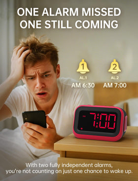 Acedeck loud alarm clock six sounds option to tailor your wake up.