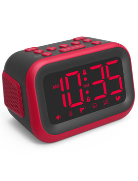 Acedeck loud alarm clock front view shows 115dB alert for heavy sleepers.