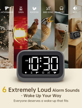 Acedeck compact alarm clock fits bedrooms or dorms.