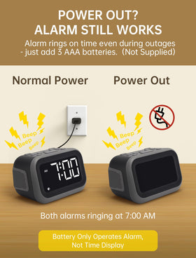 Acedeck clock features a large LED display for easy reading day and night.