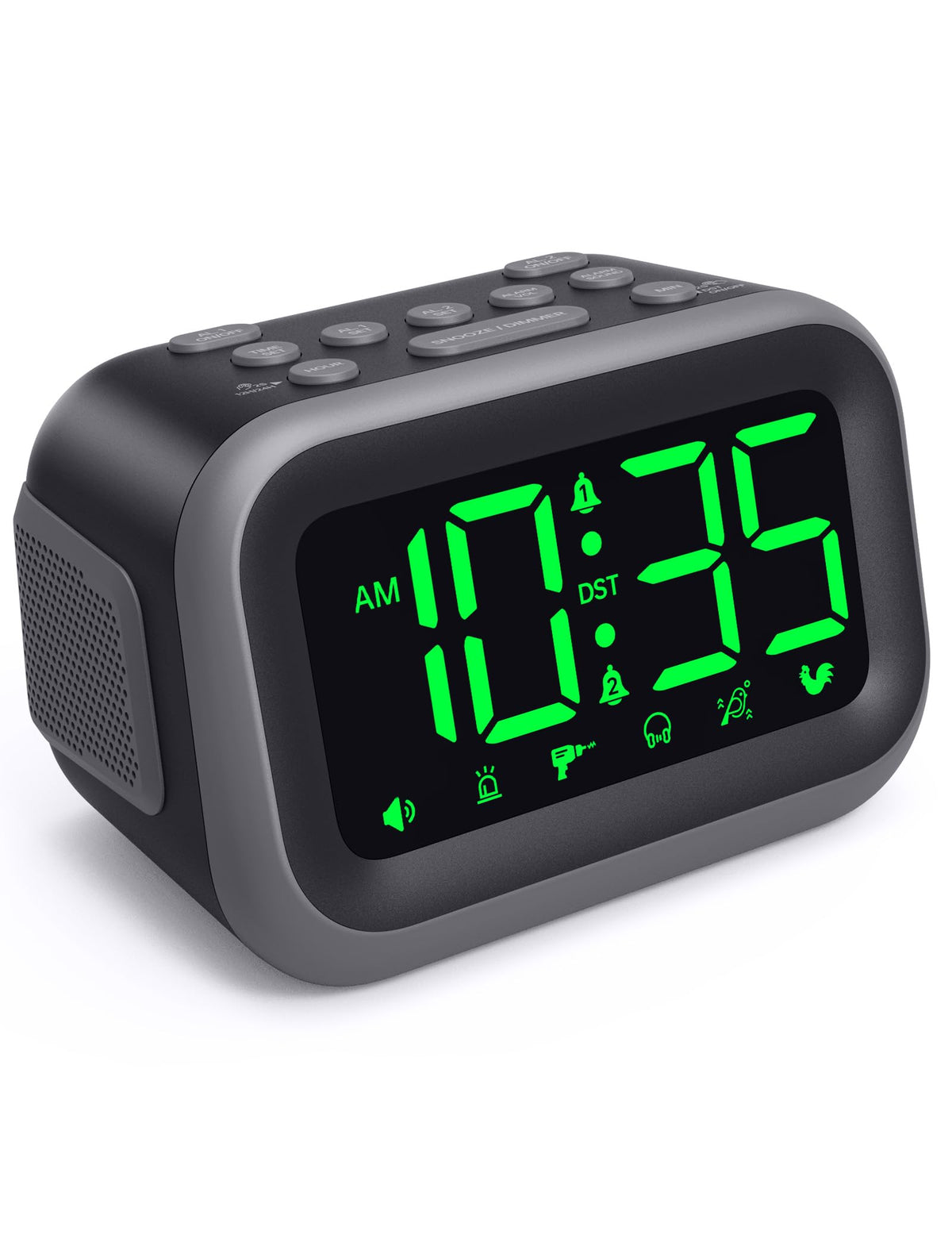 Acedeck front view of the 115dB alarm clock for heavy sleepers
