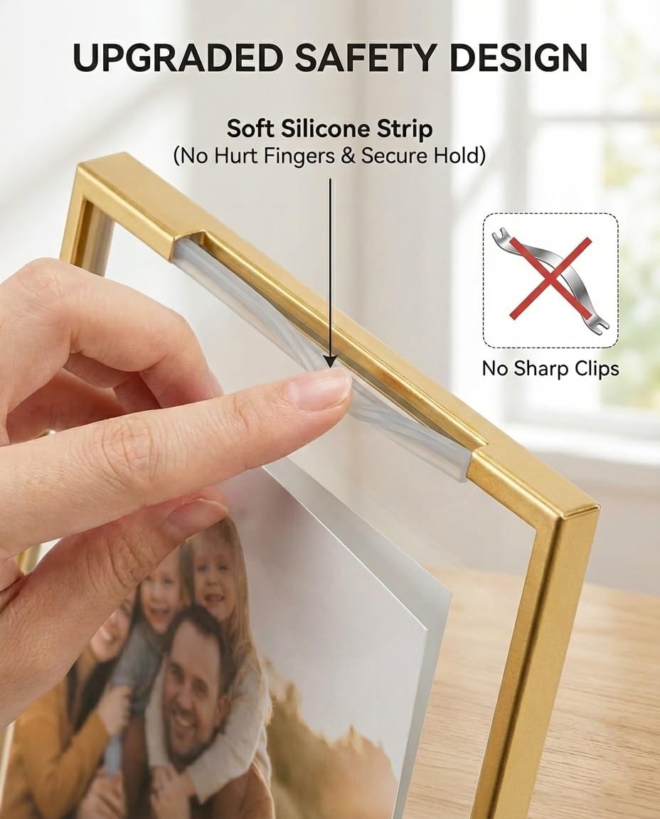 AceList metal geometric frame 5x7 perfect for wall or table displays.