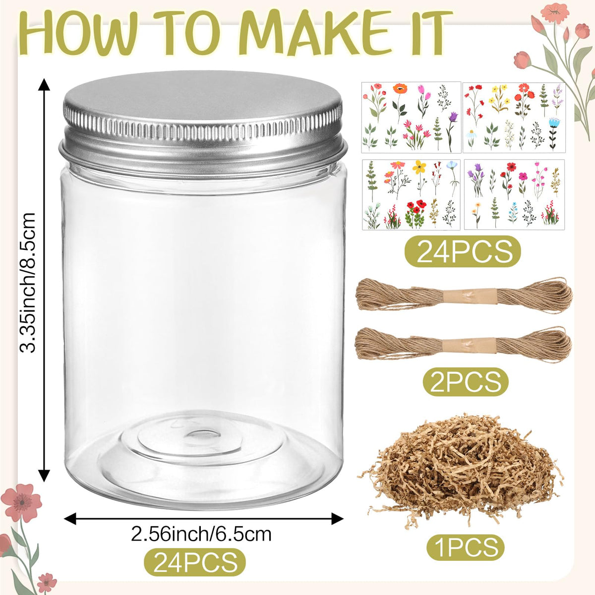 Acellegic floral stickers for jars to enhance festive gift decor.