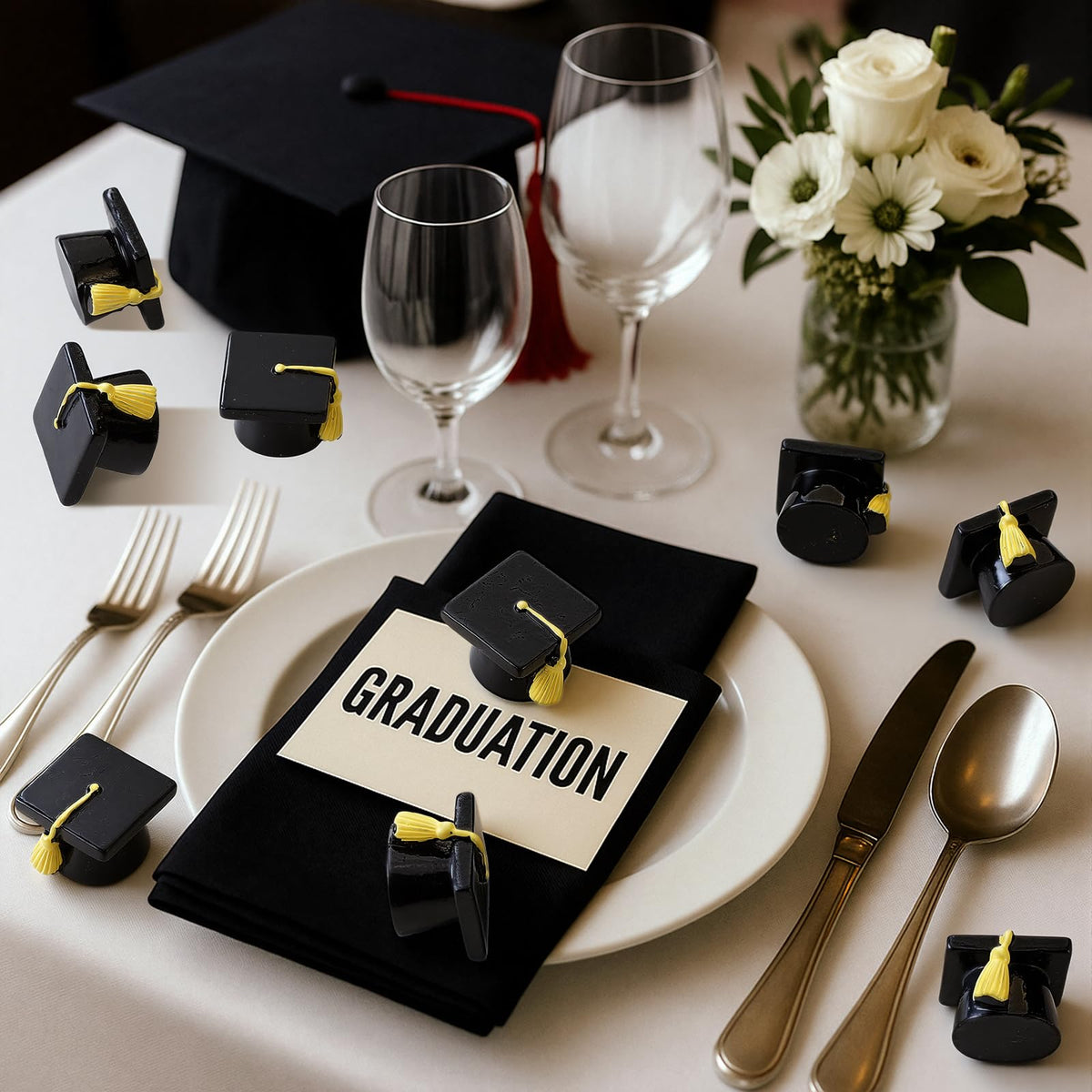 AceOrbit grad cap decorations suit desserts, tables, and party favors with charm.