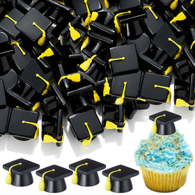 AceOrbit mini graduation cap figure with gold tassel for elegant cake toppers.