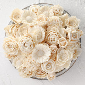AceOrbit Sola flowers set in cream white, ideal for DIY bouquets.