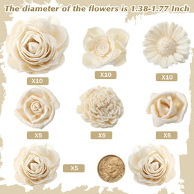 AceOrbit cream white sola blossoms close-up for wedding centerpieces.