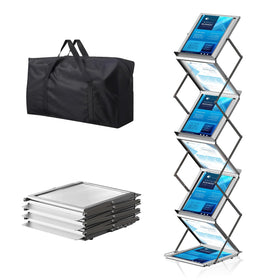 AceShow six-pocket foldable rack with aluminum frame for trade shows.