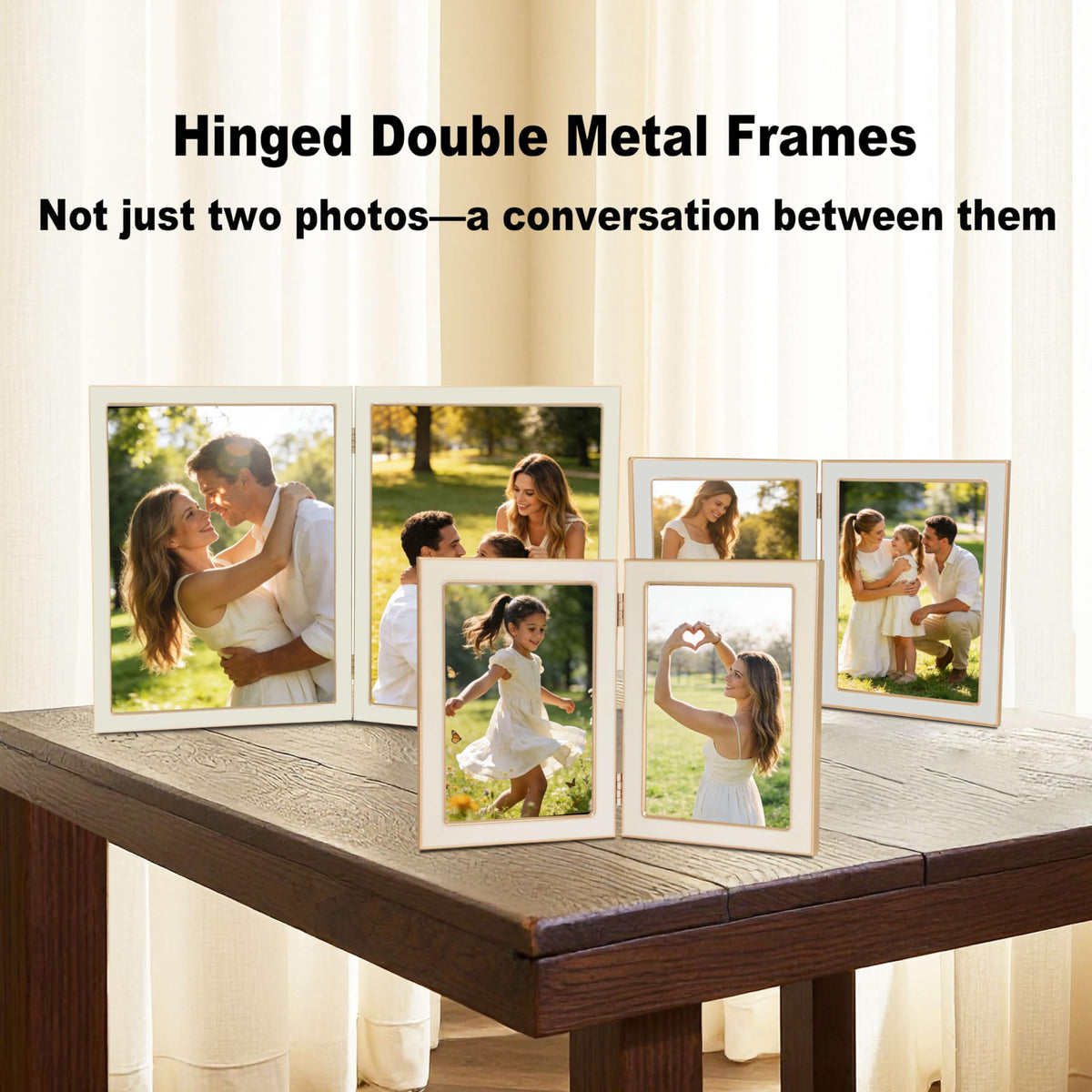 ACHAVINM white enamel finish frame emphasizes memories with timeless elegance.