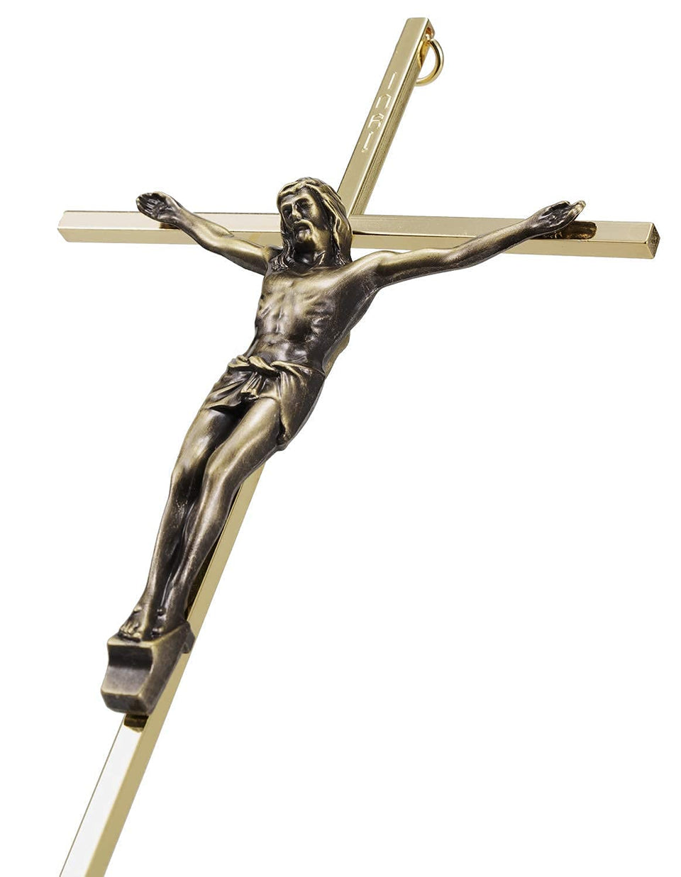 ACHIBANG Gold Crucifix Wall Cross 10-inch with gold-tone finish for home altar display