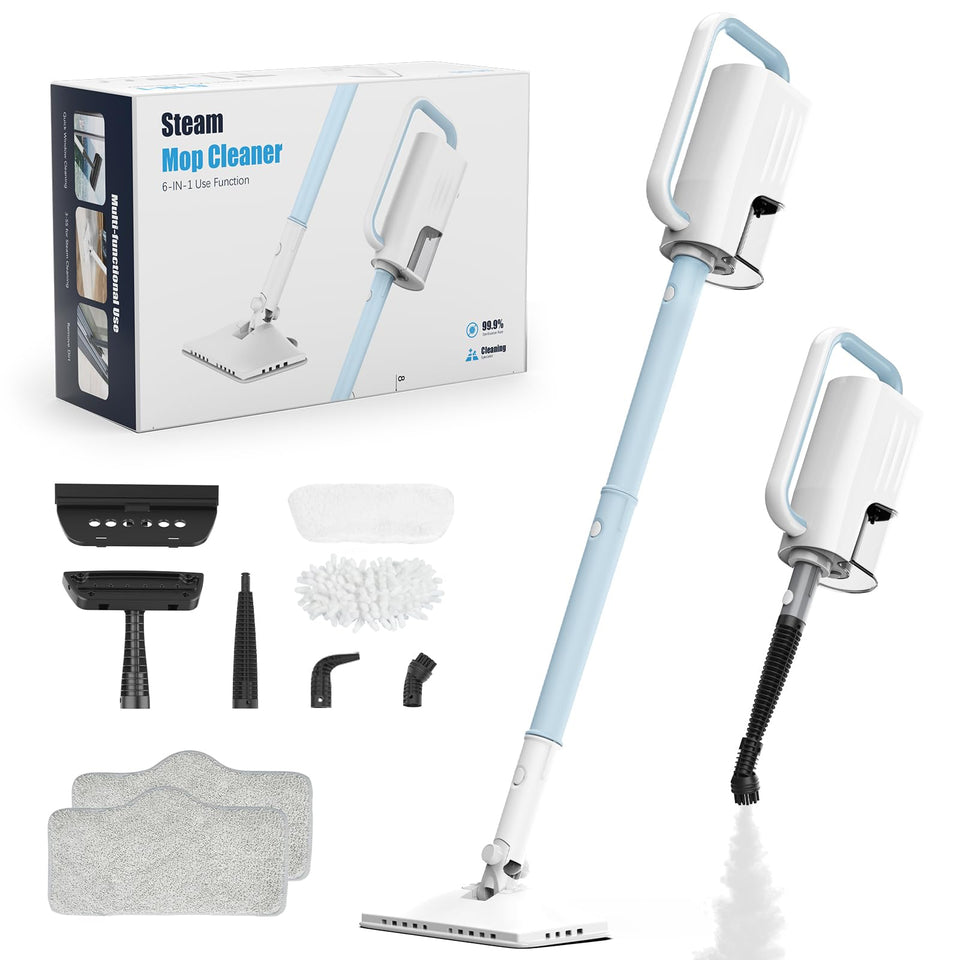 ACHTFACH steam mop sapphire blue for quick floor cleaning