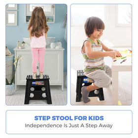 ACKO 2PACK folding stool open, sturdy surface for versatile indoor tasks.