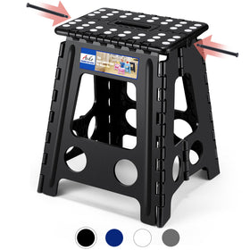 ACKO folding step stool 16-inch open enables safer reach on high shelves.