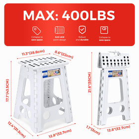ACKO folding step stool bottom reinforcement boosts durability while standing